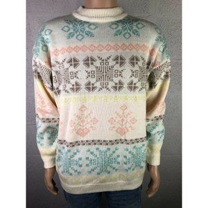 Cheryl Tiegs Men's Vintage Multi Color Sweater Style 71083 Size L